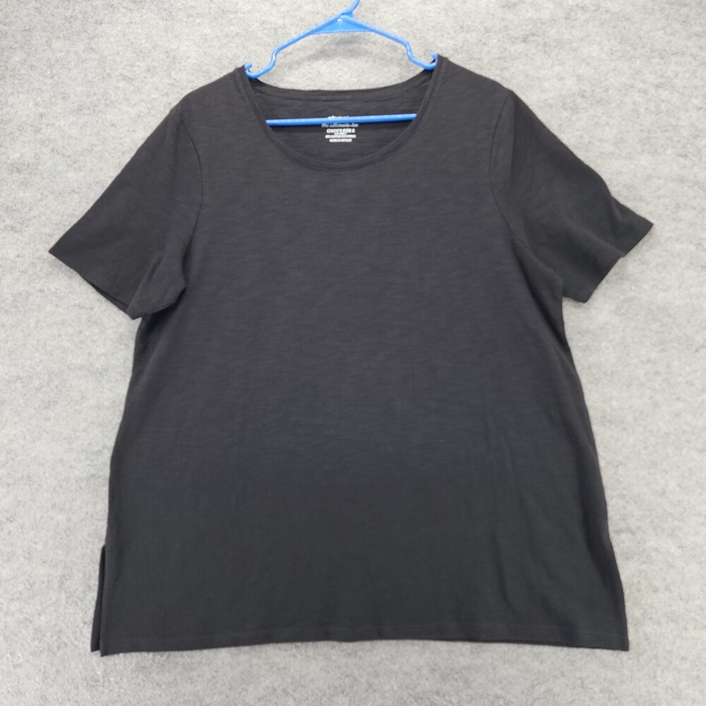 Chicos Shirt Womens Large Short Sleeve Black Ultimate Tee